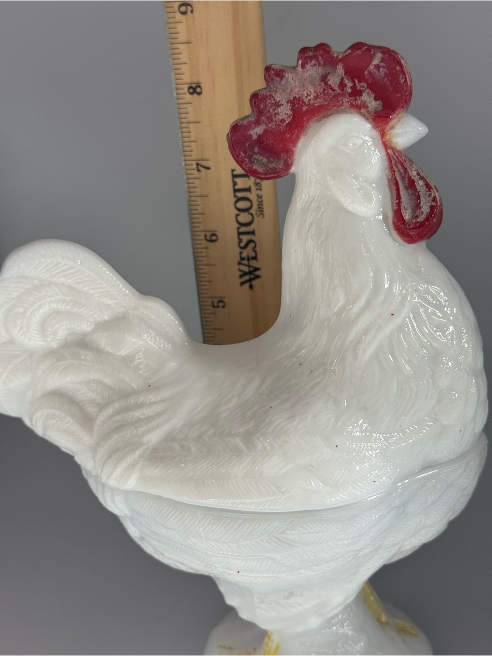 Vintage ?Westmoreland? White Milk Glass Chicken - Picture 6 of 7